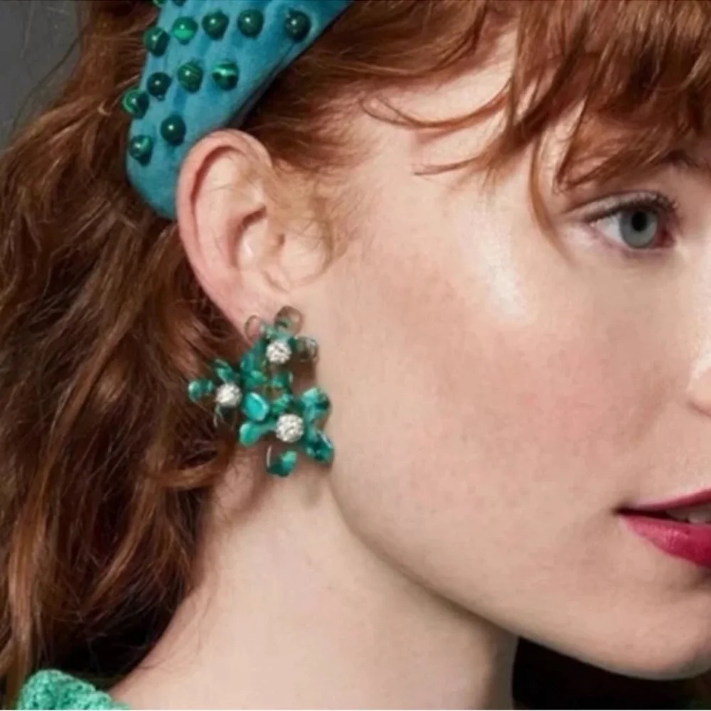 Lele Sadoughi Garden Bouquet Earrings Green
